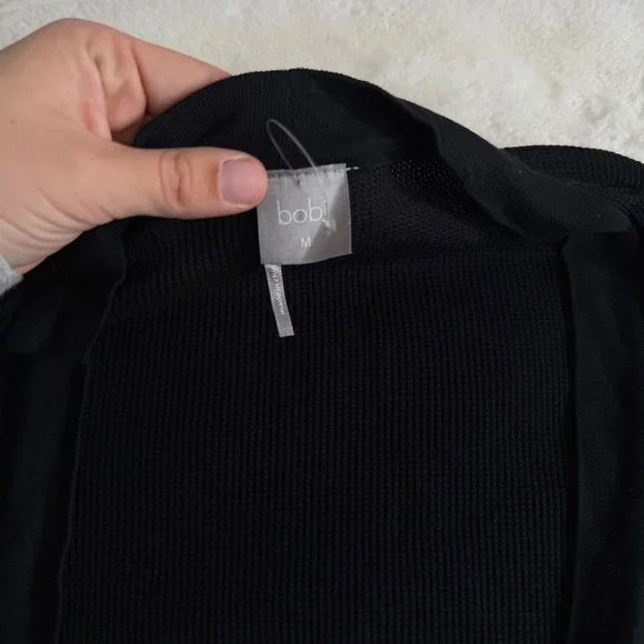 Bobi Black Cardigan Waffle Size Medium - Picture 2 of 6